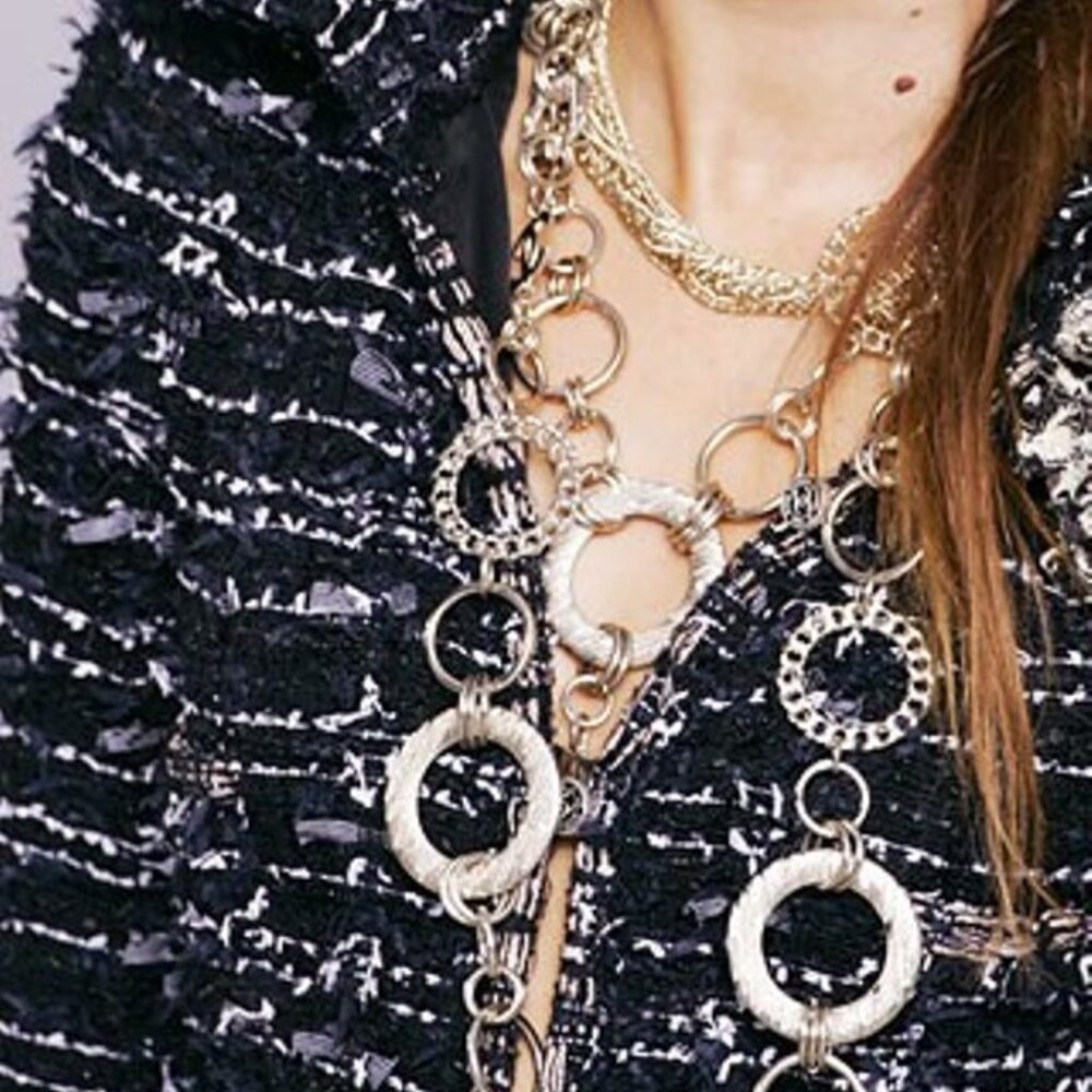 RUNWAY CHANEL 2006 COLLECTION CC METAL RHINESTONE CHAIN BELT/NECKLACE